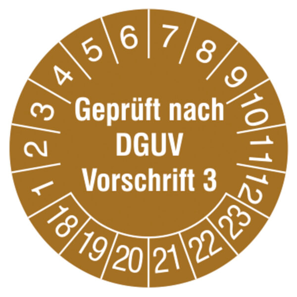 Mehrjahresprüfplakette Geprüft von - nach DGUV Vorschrift 3K1-K2