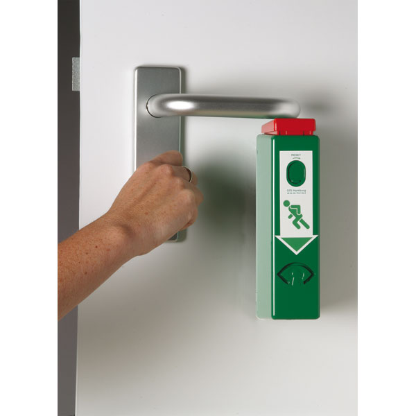 AlertLatch Einhand-Türwächter Basic - Sicherheitssystem Für Notausgänge, Ohne Voralarm, Inkl. Montageset