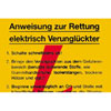 Sicherheitsaushang Anleitung zur Rettung elektrisch Verungl�ckter