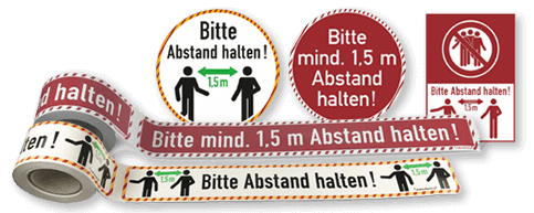 Abstand halten Schilder