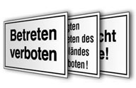 Hinweisschilder
