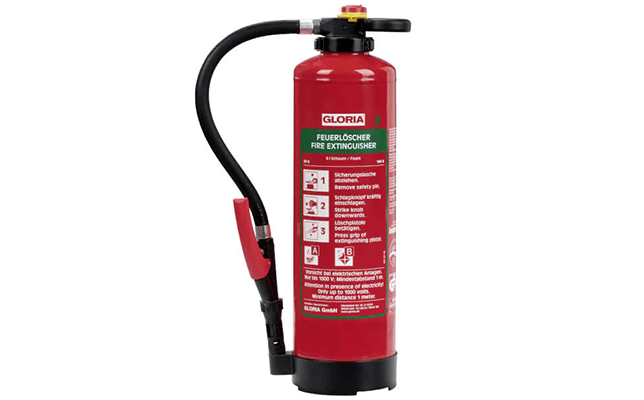 Gloria Bio-Schaum-Aufladelöscher SB 9 Pro fluorfrei mit Schlagknopfauslösung und Löschpistole