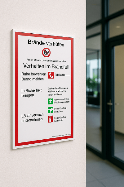 Brandschutzordnung Aushang
