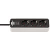 brennenstuhl Steckdosenleiste Ecolor 3 - fach mit Schalter und erhötem Berührungsschutz