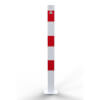 Schake Absperrpfosten Typ 470PB weiß mit roten Reflexstreifen mit Bodenplatte zum Aufschrauben