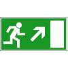 Rettungsschild - nachleuchtend Rettungsweg rechts aufwärts