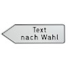 Individuell gefertigter Wegweiser (linksweisend) Aluminium, geprägt 0, 6 mm, Ecken rund,  ohne Bohrung