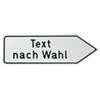 Individuell gefertigter Wegweiser (rechtsweisend) Aluminium, geprägt 0, 6 mm, Ecken rund,  ohne Bohrung