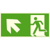 Fluchtwegschild - langnachleuchtend Notausgang links,  schräg aufwärts (Kombischild)