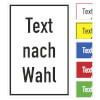 Folienschild, mit Text nach Wahl Grundfarbe weiß, Schrift schwarz, 