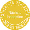 Prüfplaketten - Nächste Inspektion in Jahresfarbe
