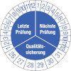 Prüfplaketten - Qualitätssicherung blau / weiß