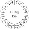 Prüfplaketten - Gültig bis weiß / schwarz