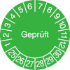 Prüfplaketten - Geprüft grün / weiß
