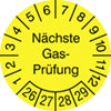 Prüfplaketten - Nächste Gas - Prüfung gelb / schwarz