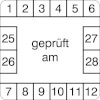 Prüfplaketten - geprüft am weiß / schwarz