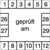 Prüfplaketten - geprüft am weiß / schwarz