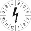 Elektro - Prüfplaketten (mit schwarzem Blitz) weiß / schwarz