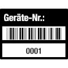 Inventaretiketten Geräte - Nr.: 