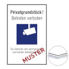 Individuell gefertigtes Hinweisschild Aluminium 2, 0 mm weiß, Ecken spitz, ohne Bohrung