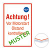 Individuell gefertigtes Hinweisschild Aluminium 2, 0 mm weiß, Ecken spitz, ohne Bohrung