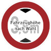 Verkehrsschild nach StVO - Nr. 265 Verbot für Fahrzeuge über bestimmter Höhe