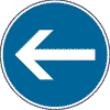 Verkehrsschild nach StVO - Nr. 209,  Nr. 211 u. Nr. 222 Vorgeschriebene Fahrtrichtung