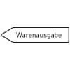 Innerbetrieblicher Wegweiser links Warenausgabe