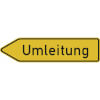 Verkehrsschild nach StVO / Typ 1,  Nr. 454 - 10 Umleitungswegweiser links