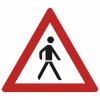 Verkehrsschild nach StVO - Nr. 133 - 20 Fußgänger (Aufstellung links)
