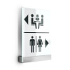 ClampLine Türschild Glasschild mit edlem Aluminiumhalter, variabler Klemmbereich