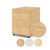 Hammerbacher Rollcontainer Basic mit Bogengriff mit 4 Schubladen
