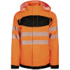 Korntex EOS HiVis Parka mit schwarzer Brust Signalorange mit zwei Seitentaschen und Brusttasche