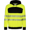 Korntex EOS HiVis Hoodie mit schwarzer Brust Signalgelb Sweatshirt mit Kapuze und Kängurutasche