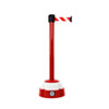 Gurtwarnständer Aluminiumpfosten, rot, mit befüllbarem Kunststofffuß, 