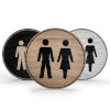 Tello Wood Türschild rund, Farbe: Schwarz,  Motiv:  Eiche Natur