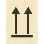 Paketaufkleber aus Graspapier - Packstückorientierung Oben