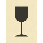 Paketaufkleber aus Graspapier - Packstückorientierung Vorsicht zerbrechlich