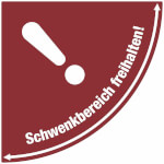 Bodenmarkierung für Türbereiche R10 Schwenkbereich freihalten