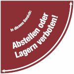 Bodenmarkierung für Türbereiche R10 In diesem Bereich: Abstellen oder Lagern verboten