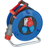 brennenstuhl CEE Industrie-/Baustellen-Kabeltrommel Garant 3-fach Steckdose, mit Drehgriff für komfortables Aufrollen