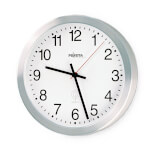 Peweta Funkwanduhr Aluminiumgehäuse Ziffernblatt mit arabischen Zahlen