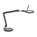 Maul Makro LED Lupenleuchte mit Standfuß, 3 Dioptrien-Linsen und Lampenarm aus Metall