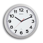 Maul step 30 RC Wanduhr Funkuhr Abdeckung aus flachem Mineralglas, und Zahlenziffernblatt