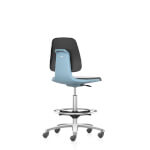 Bimos Labsit Hochstuhl mit Sitz-Stopp-Rollen und Fußring Allrounder 3D-Flexfunktion im Rücken