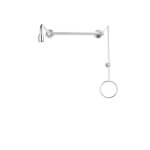 B-Safety PremiumLine Körper-Notdusche aus Edelstahl zur Wand-Über-Tür-Montage Aufputz mit Zugstange und Ringgriff