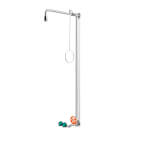 B-Safety PremiumLine Notduschkombination aus Edelstahl zur Wandmontage Aufputz mit Augendusche