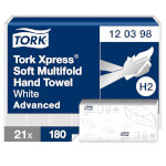 Tork 120398 Xpress weiche Multifold-Handtücher Zickzackfalz Advanced 2-lagig für Spendersystem H2