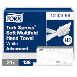 Tork 120399 Xpress große Multifold-Handtücher Advanced 2-lagig für Spendersystem H2