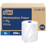 Tork 130007 Standard-Papierwischtücher auf Rolle Universal 1-lagig für Spendersystem W6